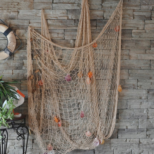 Mediterranean Wind Nautical Fishing Net Seaside Wall Beach Party Sea Shells Home Garden Decor - P Rubi's 