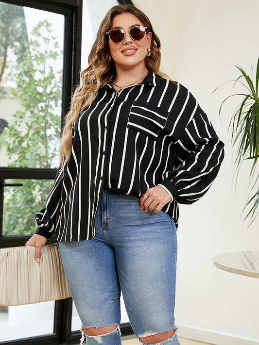 Plus Size Striped Shirt - P Rubi's 