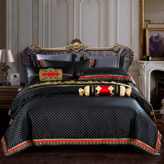 Four-piece embroidered jacquard bed sheet - P Rubi's 