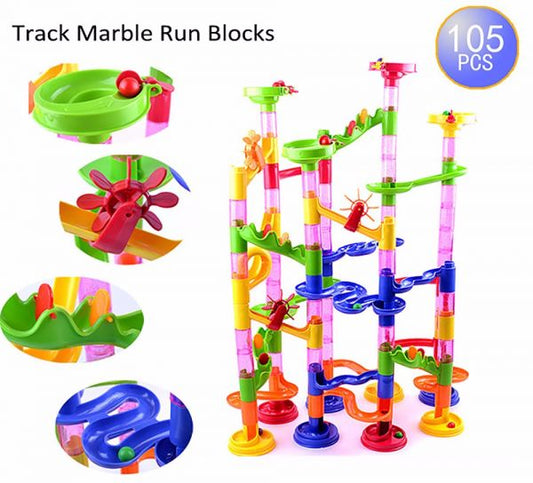 DIY Construction Marble Race Run Maze Balls Track plastic house Building Blocks - P Rubi's 