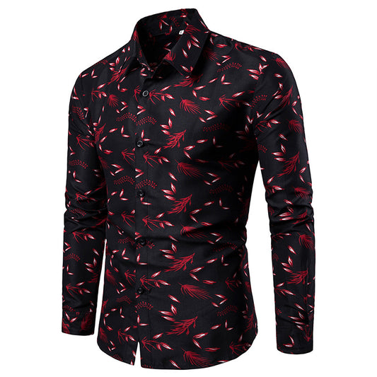 Casual Mens Turn Down Collar Long Sleeve - P Rubi's 