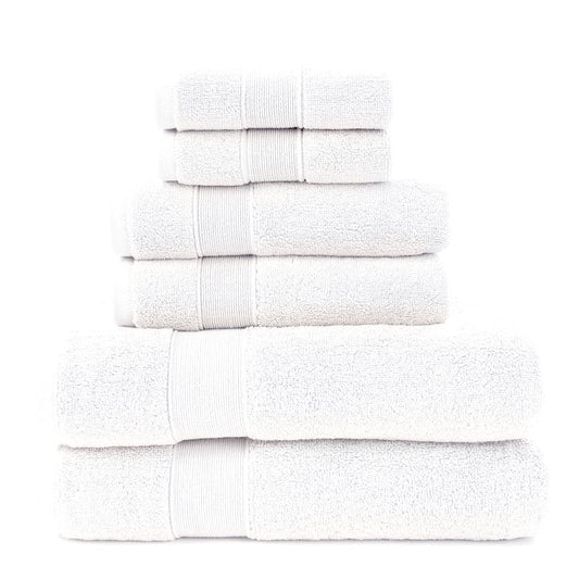 Luxury Cotton Bath Set Towels White Bathroom 2 Large - P Rubi's 