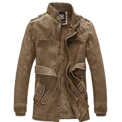 Men's leather trench coat