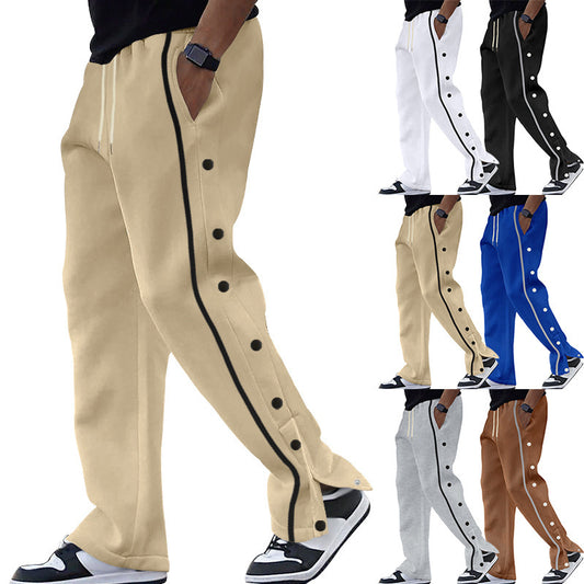 Casual Sports Breasted Pants Men's Loose Straight Trousers - P Rubi's 