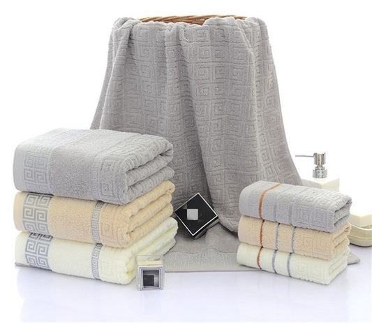 Three sets of Great Wall grid bath towels - P Rubi's 