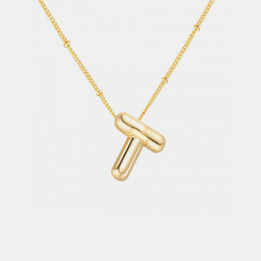 Gold-Plated Bubble Initial Necklace - P Rubi's 