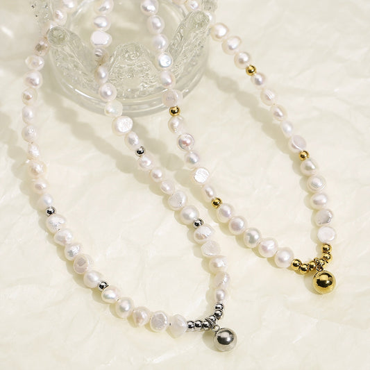 Titanium Steel Freshwater Pearl Necklace - P Rubi's 