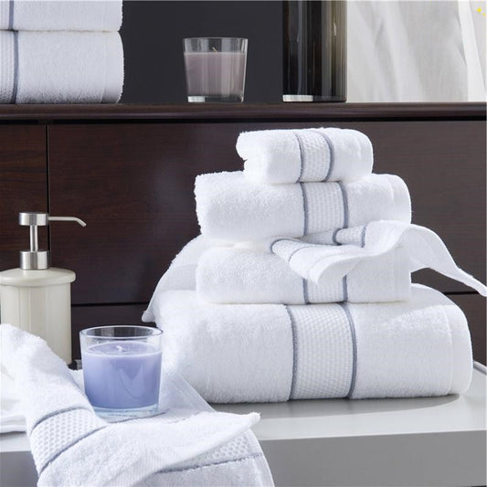 Cotton Beach Towel White Hotel Absorbent Bath Towels - P Rubi's 