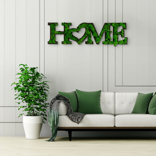 HOME Letter Art Moss Wall Decor - P Rubi's 