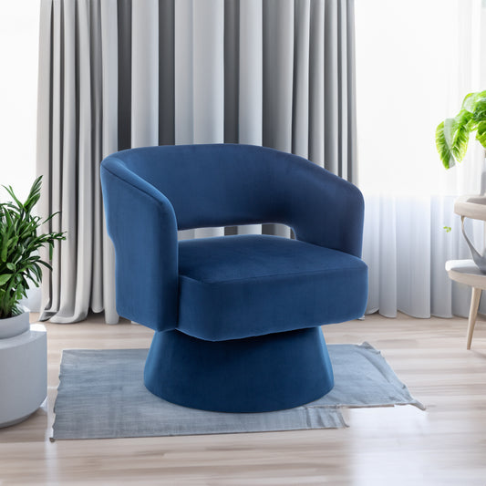 Swivel Barrel Chair, Velvet Accent Armchair 360 Degree Swivel Club Chair for Living Room Bedroom Reception Room - P Rubi's 