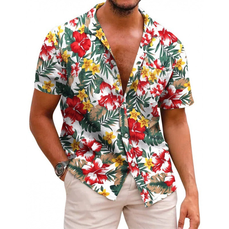 Men's Summer Hawaiian Printed Short-sleeved Shirt - P Rubi's 