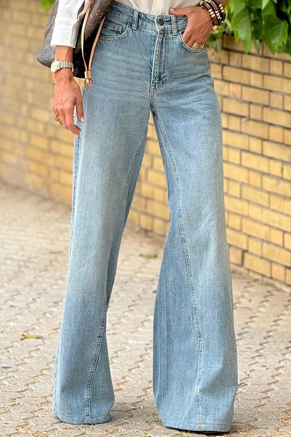 High Waist Bootcut Jeans with Pockets - P Rubi's 