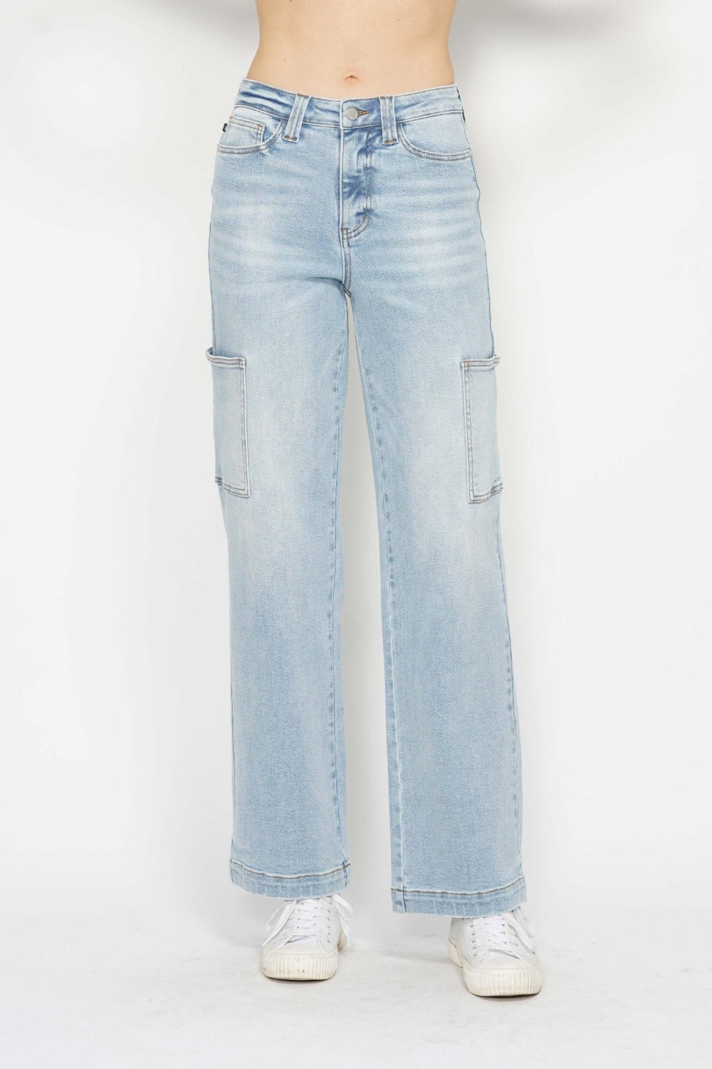 Judy Blue Full Size High Waist Straight Cargo Jeans - P Rubi's 