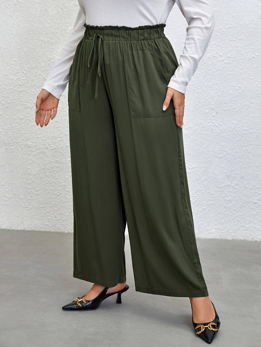 Plus Size Tied Wide Leg Pants - P Rubi's 