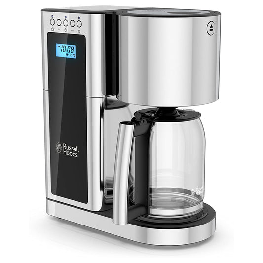 Russell Hobbs Glass 8 Cup Coffeemaker in Black and Stainless Steel - P Rubi's 