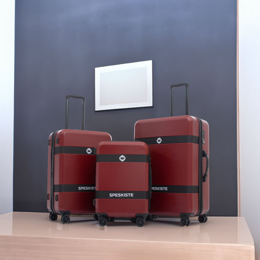 Luggage Sets New Model Expandable ABS+PC 3 Piece Sets with Spinner Wheels Lightweight TSA Lock (20/24/28), Red - P Rubi's 