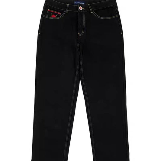 Devil And Beauty Jeans Men's Casual Loose Straight Trousers - P Rubi's 