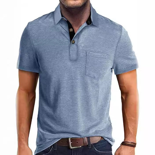 Summer Men's Clothing Short Sleeve Lapel T-shirt - P Rubi's 