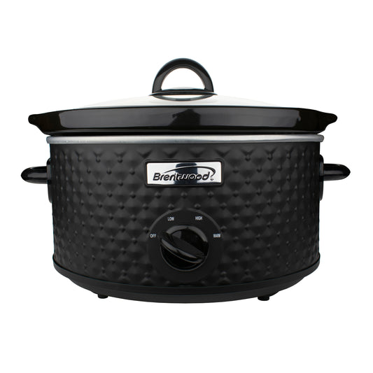 Brentwood 3.5 Quart Diamond Pattern Slow Cooker in Black - P Rubi's 