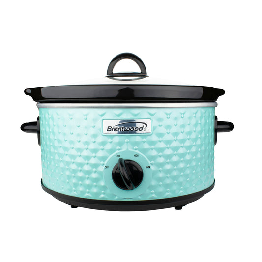 Brentwood 3.5 Quart Diamond Pattern Slow Cooker in Blue - P Rubi's 