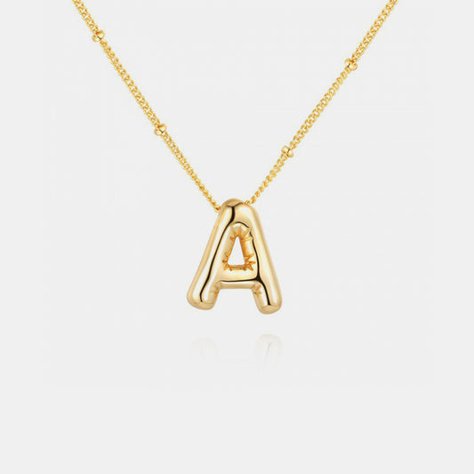 Gold-Plated Bubble Initial Necklace - P Rubi's 