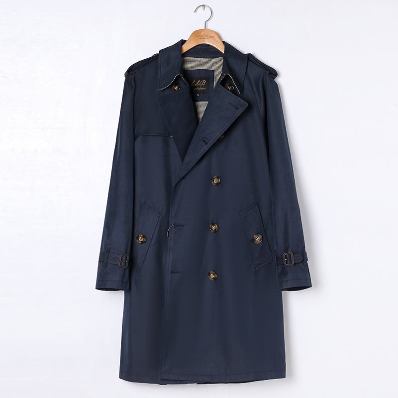 Double Breasted Business Coat British Casual Raglan Sleeve Overcoat