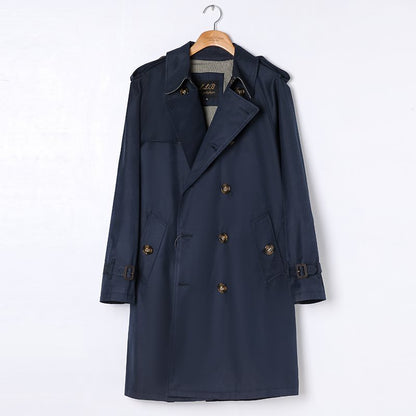 Double Breasted Business Coat British Casual Raglan Sleeve Overcoat