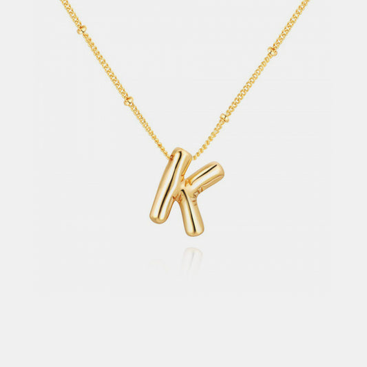 Gold-Plated Bubble Initial Necklace - P Rubi's 