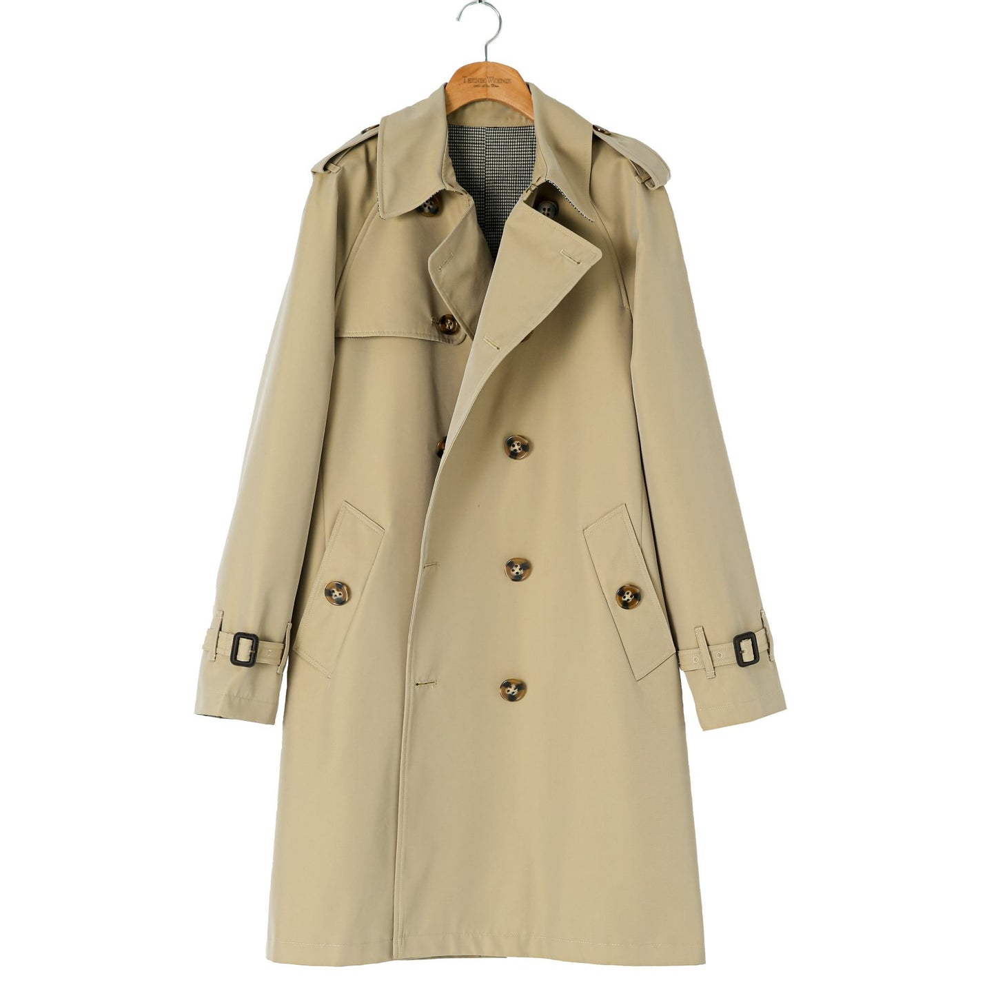 Double Breasted Business Coat British Casual Raglan Sleeve Overcoat