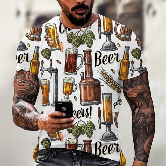 Beer Printing Vintage T-shirt 3d Digital Printing - P Rubi's 